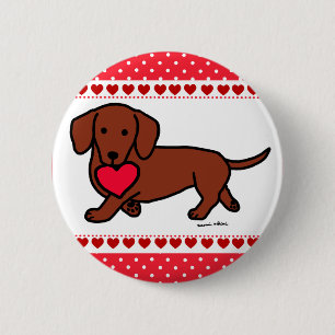 Dackelvalentine-Cartoon Button