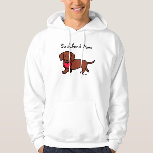 Dackelvalentine-Cartoon Hoodie (Vorderseite)