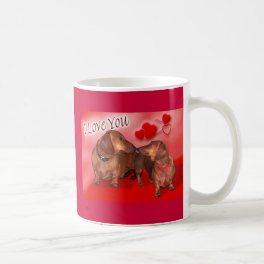 Dackelvalentine-Tasse Kaffeetasse (Rechts)