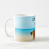 Dackelwürstchen-Welpen-Tasse Sandy-Strandes Kaffeetasse (Links)