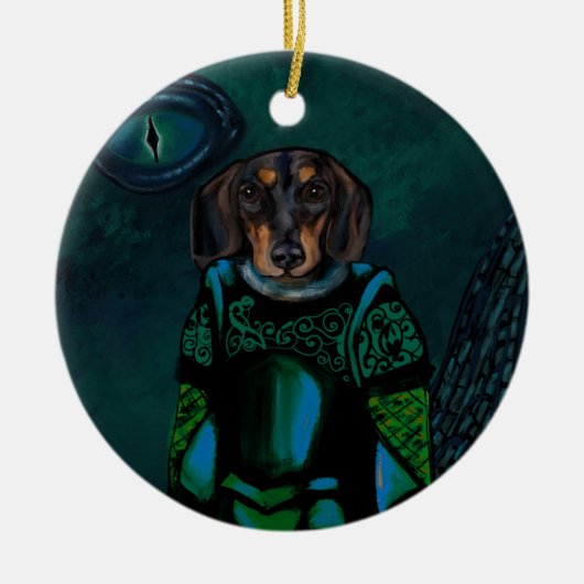 Dacshund Keramik Ornament (Vorne)
