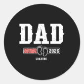 Dad 2026 Loading Dad Est. 2026, Father 2026 New Da Runder Aufkleber (Vorderseite)