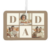 Dad 3 Foto-Collage Fette braune Typografie Autolufterfrischer (Rückseite)
