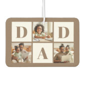 Dad 3 Foto-Collage Fette braune Typografie Autolufterfrischer (Vorderseite)