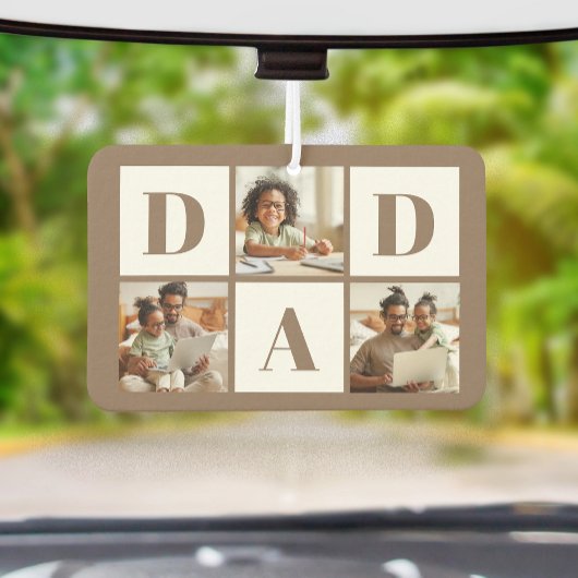 Dad 3 Foto-Collage Fette braune Typografie Autolufterfrischer
