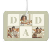 Dad 3 Foto-Collage Salbeigrün Autolufterfrischer (Rückseite)