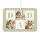 Dad 3 Foto-Collage Salbeigrün Autolufterfrischer (Vorderseite)