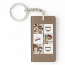 Dad 3 Photo Collage Bold Brown Typography