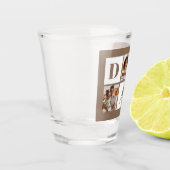 Dad 3 Photo Collage Bold Brown Typography Schnapsglas (Links)