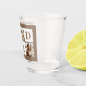 Dad 3 Photo Collage Bold Brown Typography Schnapsglas (Rechts)