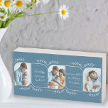 Dad 3 Vertical Photo Loving Words Personalized Holzkisten Schild<br><div class="desc">Wooden photo block gift for a new father or established parent - you can say dad, daddy, papa for example, or it's just as easy to personalize for someone else. The photo template displays 3 of your favorite photos in vertical format with rounded corners. Lettered with loving wording in clear,...</div>