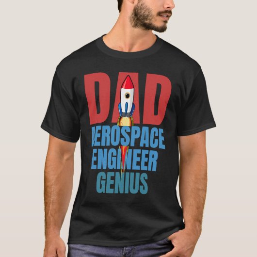 Dad Aerospace Engineer Genius Fun Engineering Gra T-Shirt (Vorderseite)