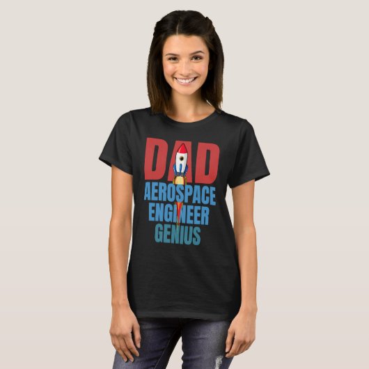 Dad Aerospace Engineer Genius Fun Engineering  Gra T-Shirt (Vorne ganz)