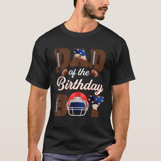 Dad And Mom Birthday Boy Football Family Matching T-Shirt (Vorderseite)