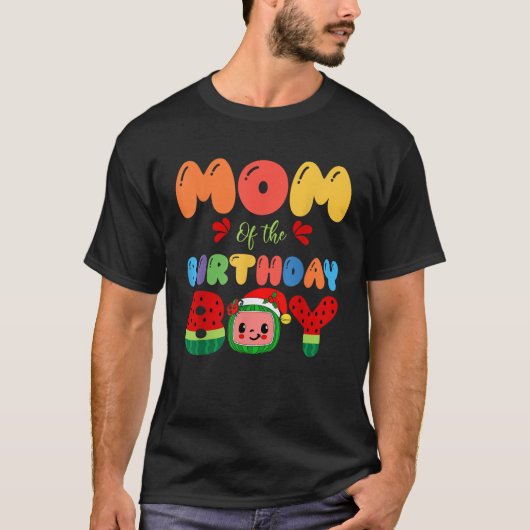 Dad and Mom of The Birthday Boy Melon Family Match T-Shirt (Vorderseite)