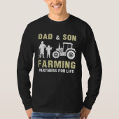 Dad And Son Farming Partners For Life Farmer Fathe T-Shirt (Vorderseite)