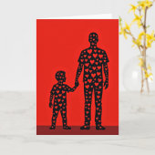 Dad And Son Love Hearts Card Karte (Gelbe Blume)