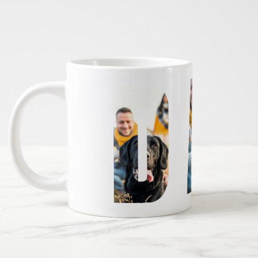 DAD Anpassbare Bilderrahmen Vatertag Geburtstage Jumbo-Tasse (Links)