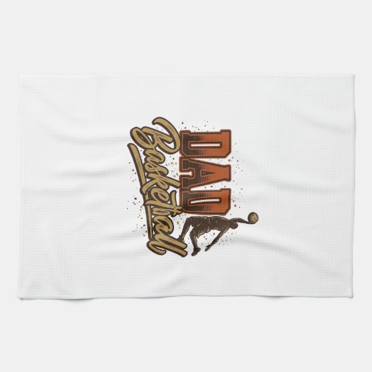 Dad Basketball Vintage Engraving Shirt Design_1 Geschirrtuch (Horizontal)