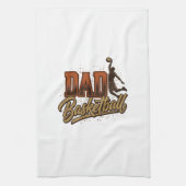 Dad Basketball Vintage Engraving Shirt Design_1 Geschirrtuch (Vertikal)