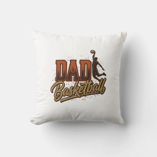 Dad Basketball Vintage Engraving Shirt Design_1 Kissen (Vorderseite)