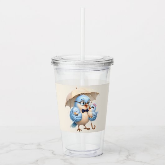 Dad Bird Acrylbecher mit Strohhalm Acryltrinkbecher (Vorderseite)