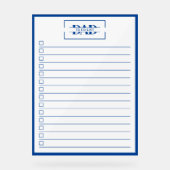 Dad Blue Monogram 18" x 24" To Do List Dry Erase Acrylschild (Vorderseite)