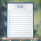 Dad Blue Monogram 18" x 24" To Do List Dry Erase Acrylschild (Neutral)