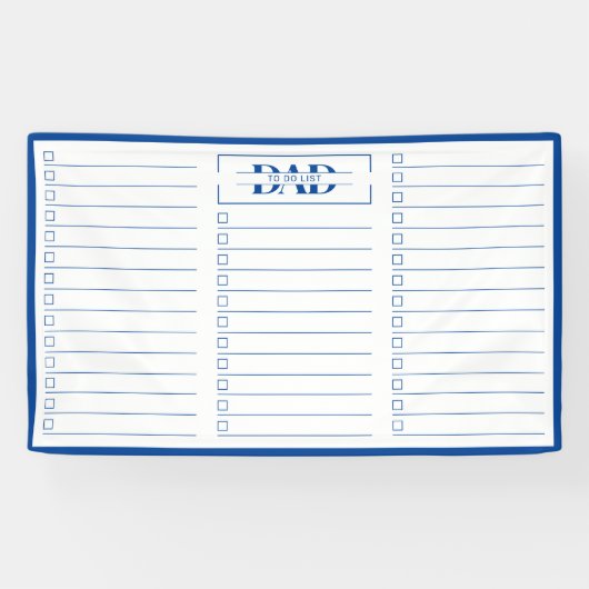 Dad Blue Monogram 3' x 5' To Do List Dry Erase Banner (Horizontal)