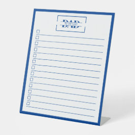 Dad Blue Monogramm 25 x 30 cm To-Do-Liste Trockenr Sockelschild