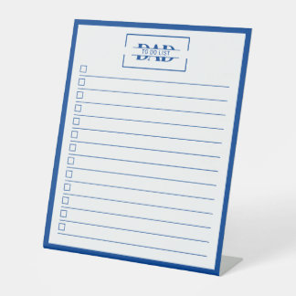Dad Blue Monogramm 25 x 30 cm To-Do-Liste Trockenr Sockelschild