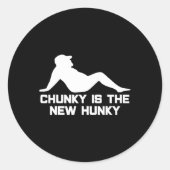 Dad Bod Chunky Is The New Hunky Dadbod Silhouette Runder Aufkleber (Vorderseite)