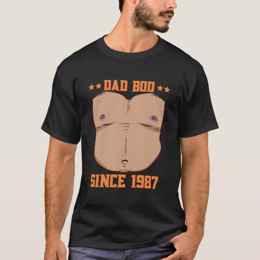 Dad Bod Since 1987 Father'S Day Beer Belly T-Shirt (Vorderseite)