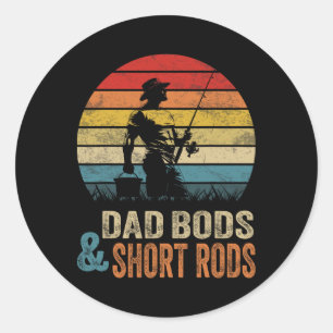 Dad Bods und kurze Ruten Retro-Angeln Dad Bods und Runder Aufkleber