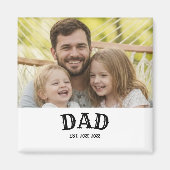 Dad Bold Text Est Personalized 20XX Magnet (Vorne)