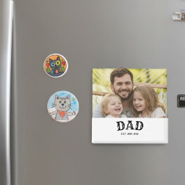 Dad Bold Text Est Personalized 20XX Magnet
