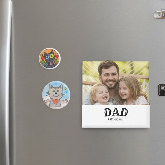 Dad Bold Text Est Personalized 20XX Magnet
