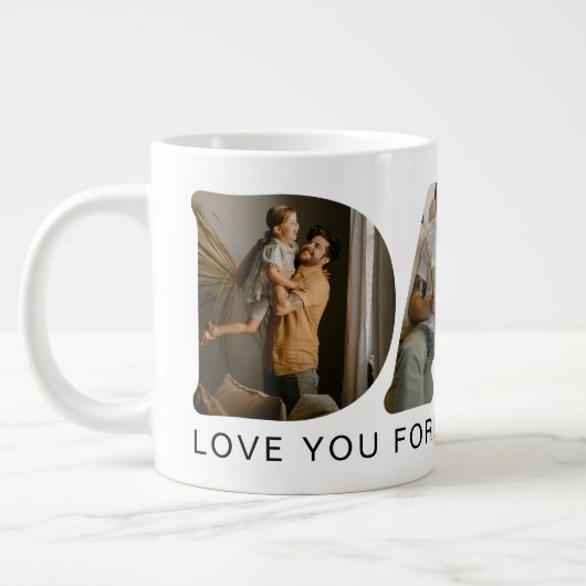 DAD-Brief-Fotocollage Jumbo-Tasse (Links)