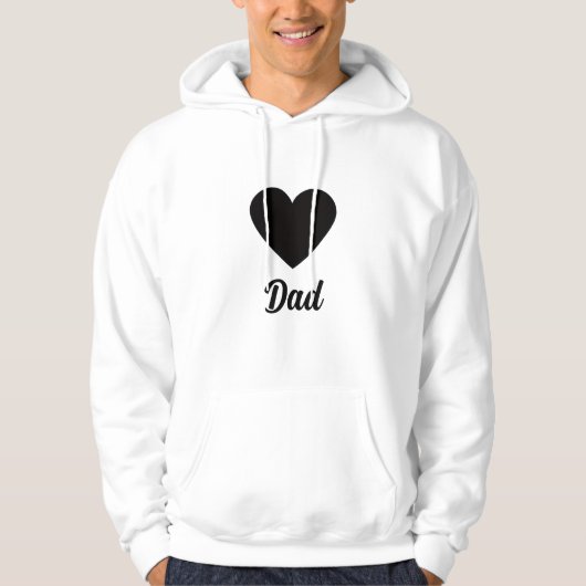 Dad - Classic Black Heart Typography Hoodie (Vorderseite)