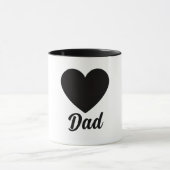 Dad - Classic Black Heart Typography Tasse (Zentrum)