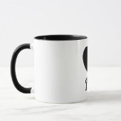 Dad - Classic Black Heart Typography Tasse (Links)