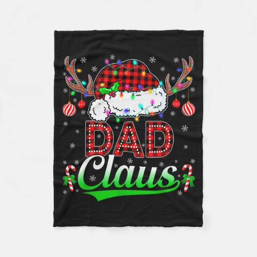 Dad Claus Christmas Lights Matching Family Xmas Pa Fleecedecke (Vorderseite)
