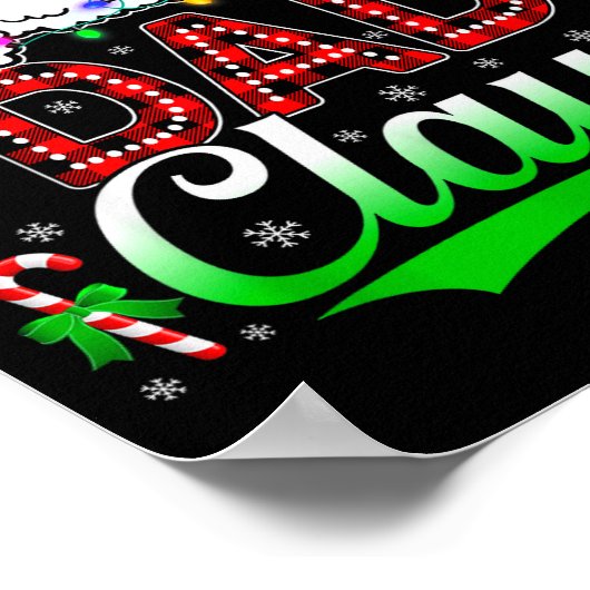 Dad Claus Christmas Lights Matching Family Xmas Pa Poster (Ecke)