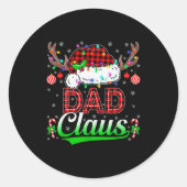 Dad Claus Christmas Lights Matching Family Xmas Pa Runder Aufkleber (Vorderseite)