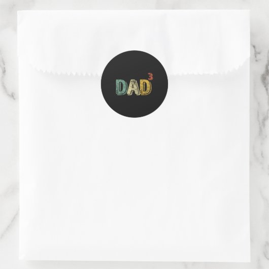 Dad Cubed Shirt Dad Of Three Mens Quote Funny Chri Runder Aufkleber (Tasche)