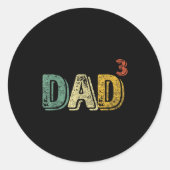 Dad Cubed Shirt Dad Of Three Mens Quote Funny Chri Runder Aufkleber (Vorderseite)