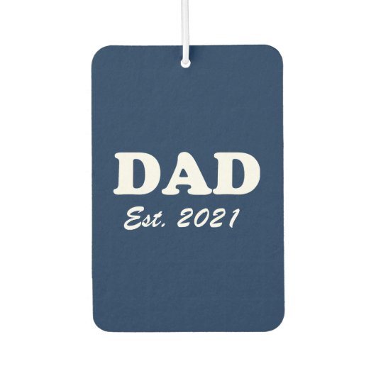 Dad custom established date navy blue white modern autolufterfrischer (Vorderseite)