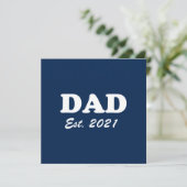 Dad custom established date navy blue white modern karte (Stehend Vorderseite)