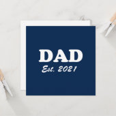 Dad custom established date navy blue white modern karte (Vorderseite/Rückseite Beispiel)