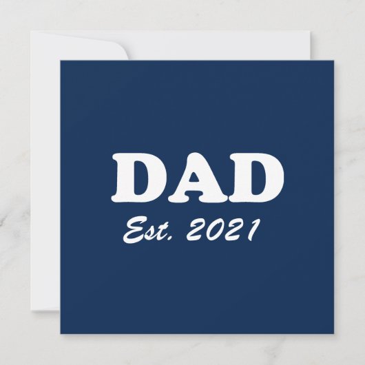 Dad custom established date navy blue white modern karte (Vorderseite)